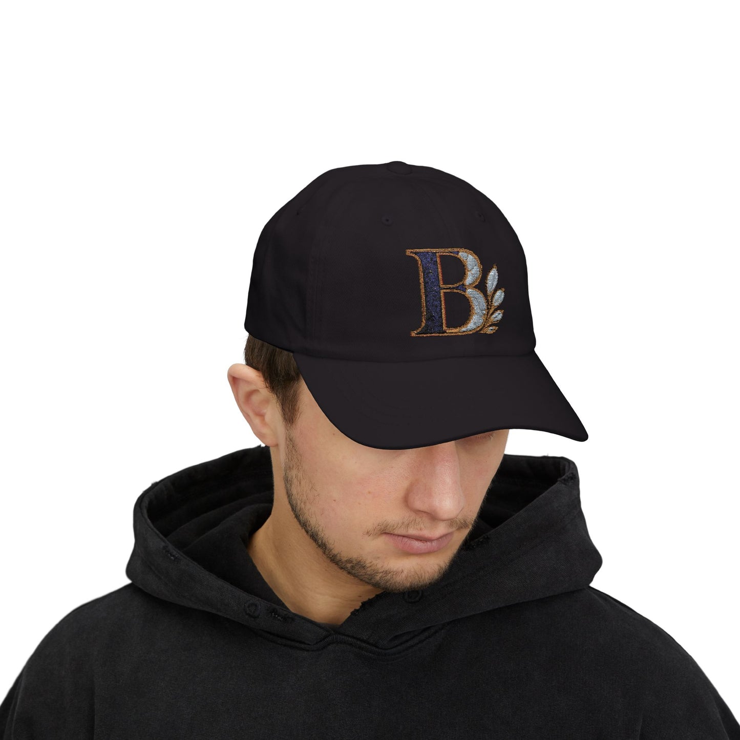 Stylish Classic Dad Cap with Elegant Initial Design, Gift for Fathers Day, Casual Everyday Hat, Trendy Accessory for Men