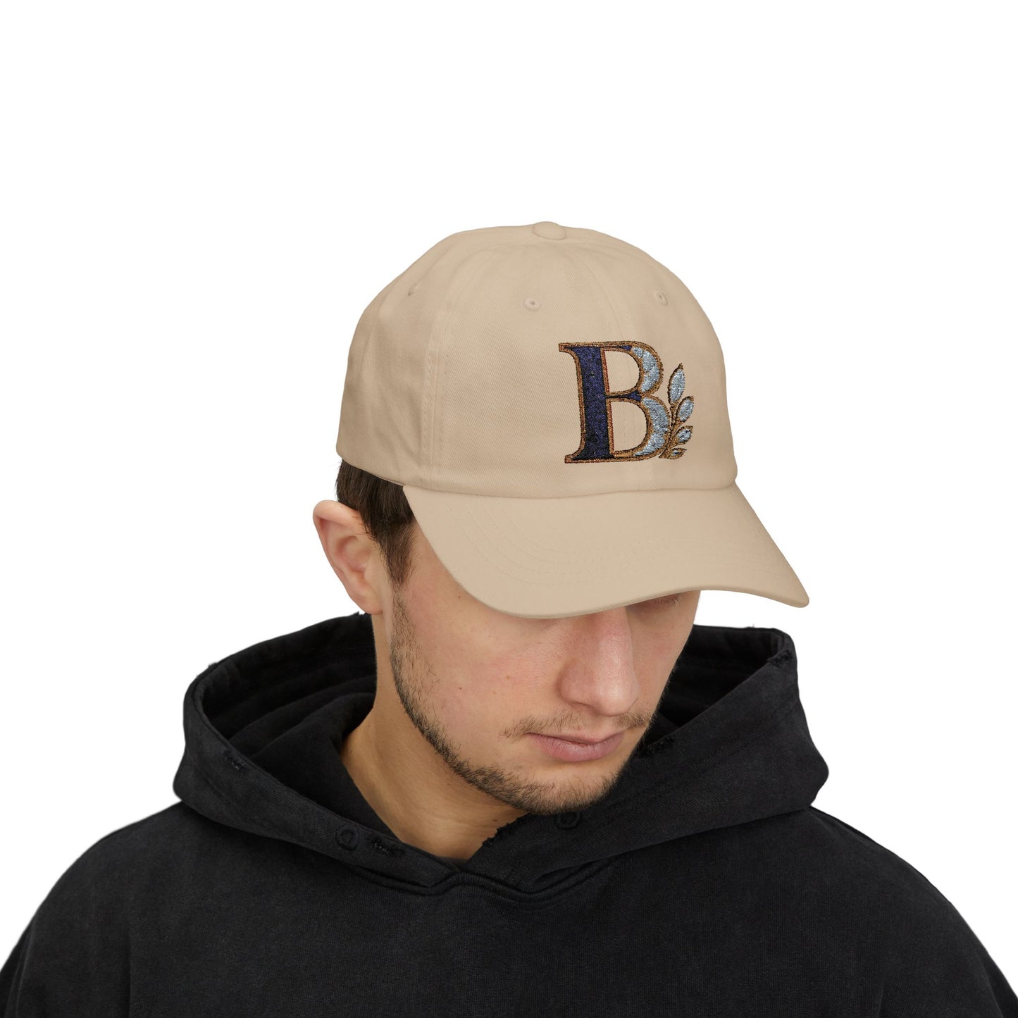 Stylish Classic Dad Cap with Elegant Initial Design, Gift for Fathers Day, Casual Everyday Hat, Trendy Accessory for Men