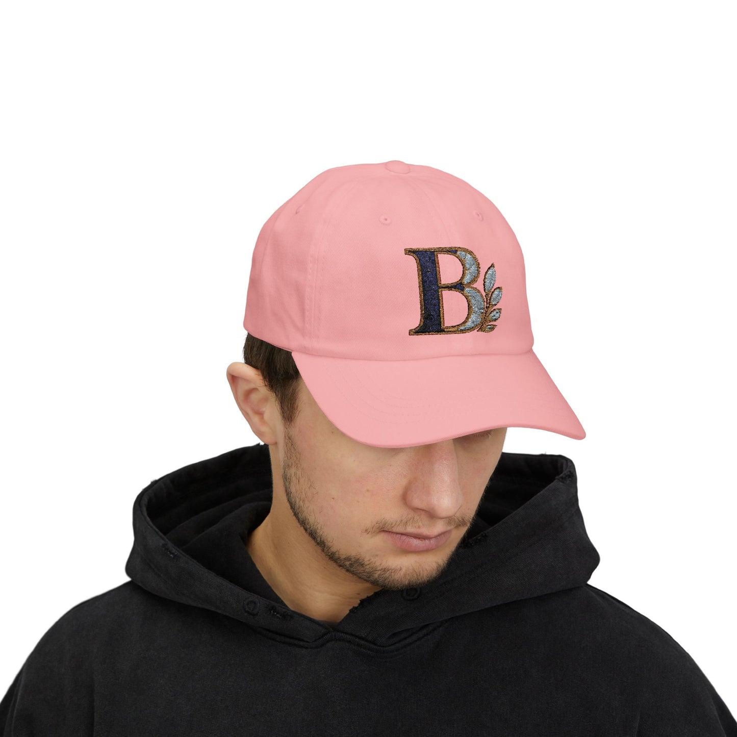 Stylish Classic Dad Cap with Elegant Initial Design, Gift for Fathers Day, Casual Everyday Hat, Trendy Accessory for Men