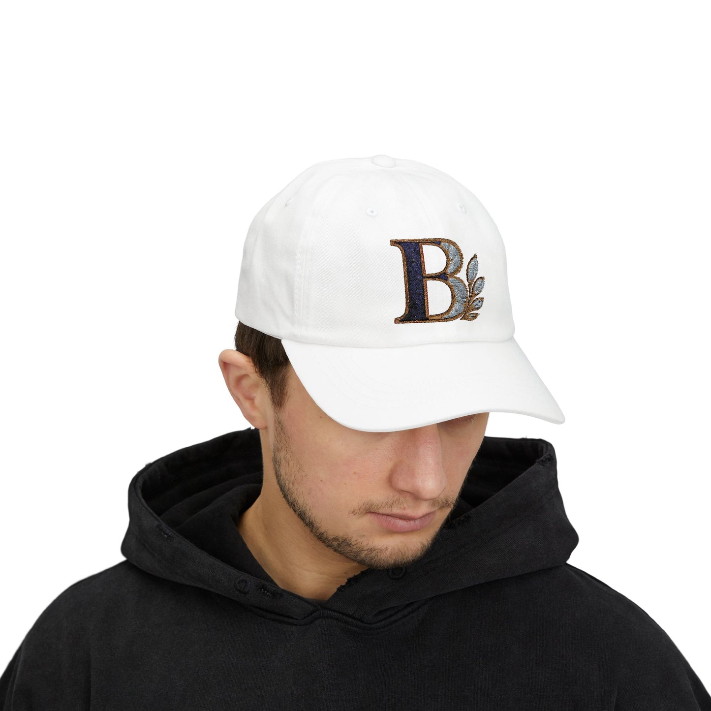 Stylish Classic Dad Cap with Elegant Initial Design, Gift for Fathers Day, Casual Everyday Hat, Trendy Accessory for Men