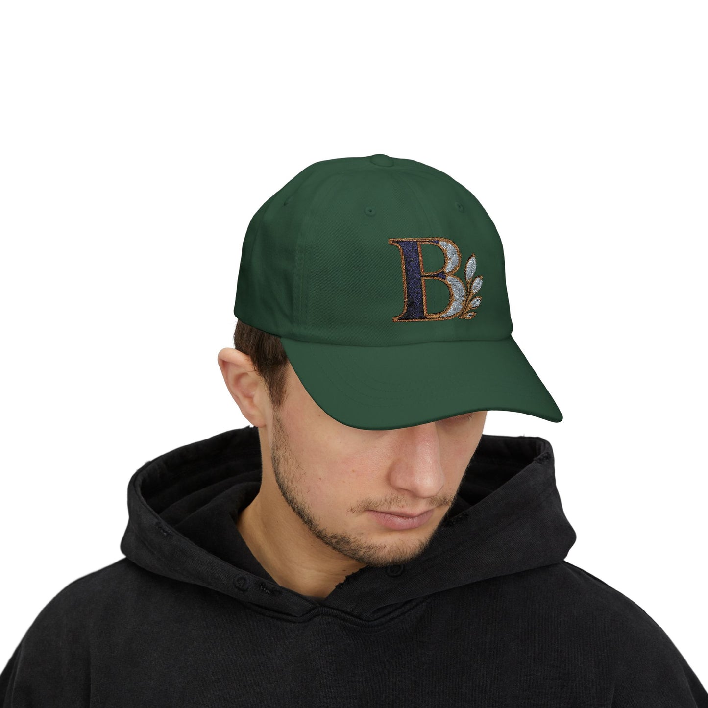 Stylish Classic Dad Cap with Elegant Initial Design, Gift for Fathers Day, Casual Everyday Hat, Trendy Accessory for Men