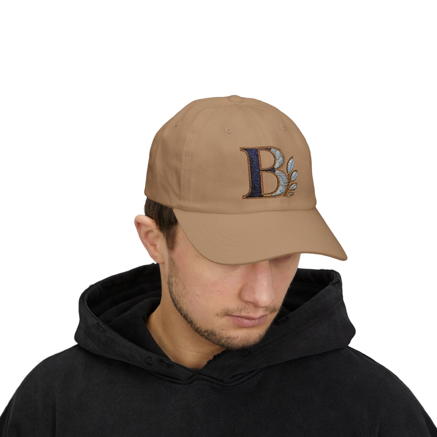 Stylish Classic Dad Cap with Elegant Initial Design, Gift for Fathers Day, Casual Everyday Hat, Trendy Accessory for Men